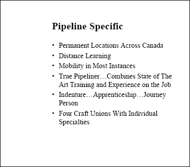 Pipeline Specific