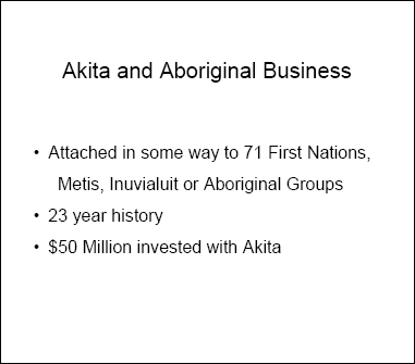 Akita and Aboriginal Business