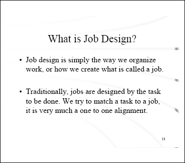 What is Job Design?