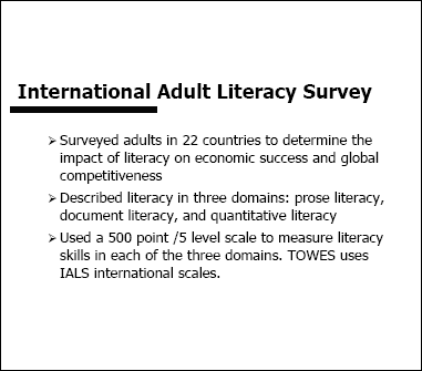 International Adult Literacy Survey