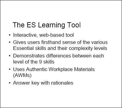 The Essential Skills Learning Tool