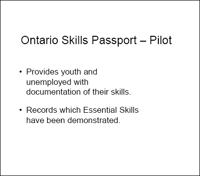 Ontario Skills Passport - Pilot