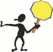 graphic of stick man holding a stop sign