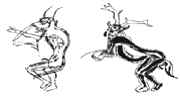 graphic -  two cave drawings