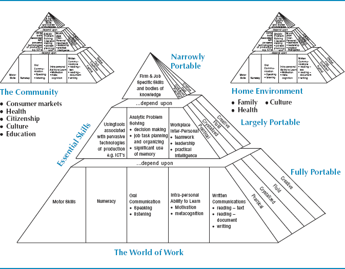 graphic of Skill supply and demand of The World of Work and also of The Community and Home Environment.