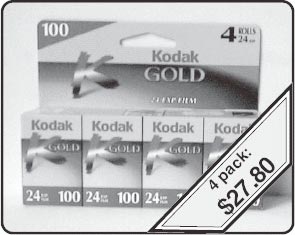 grpahic of Kodak Film 4 pack Advertisement