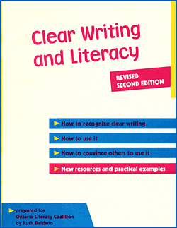 graphic: Clear Writing and Literacy book cover