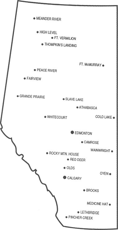 Map of Alberta