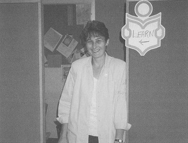 Marsha in the doorway