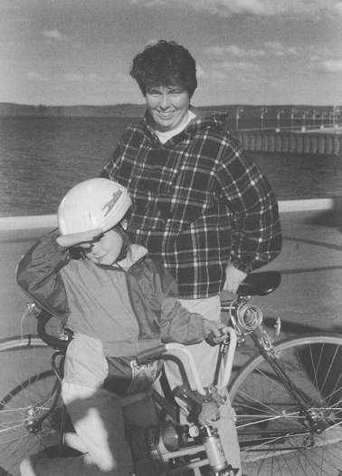 Collen and her daughter out for a bike ride