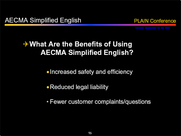 What Are the Benefits of Using AECMA Simplified English - Slide 15