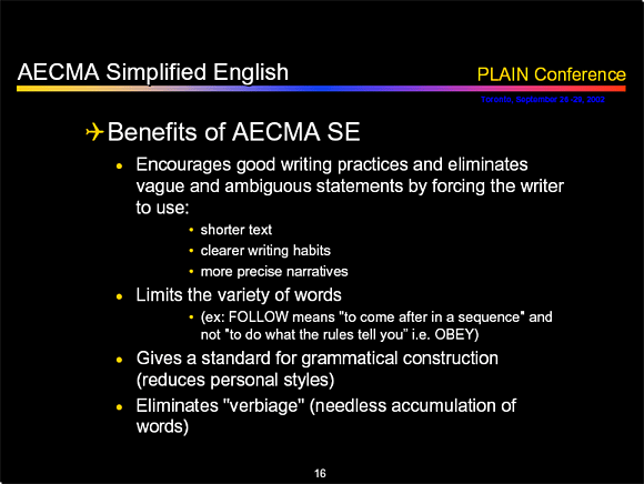 Benefits of AECMA SE - Slide 16