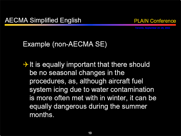 Example (non-AECMA SE) - Slide 19