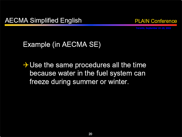 Example (in AECMA SE) - Slide 20