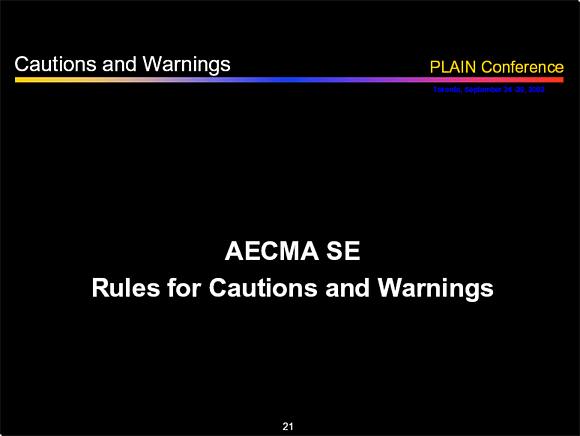 Rules for Caution and Warnings - Slide 21