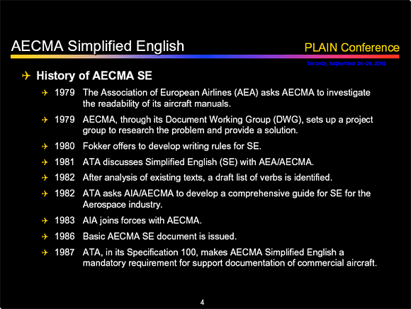 History of AECMA SE - Slide 4