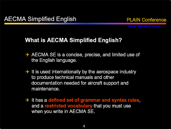 What is AECMA Simplified English? - Slide 6