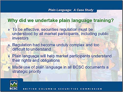 Why did we undertake plain language training?