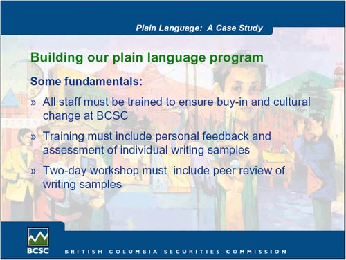 Building our plain language program - Slide 8