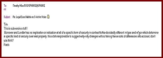 Screen shot of an email