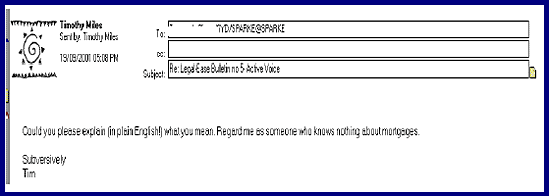 Screen shot of an email