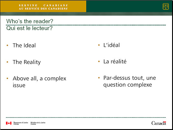 Who�s the reader?-Qui est le lecteur? - Slide 3