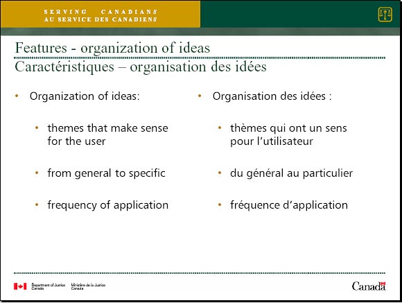Features - organization of ideas - Slide 4