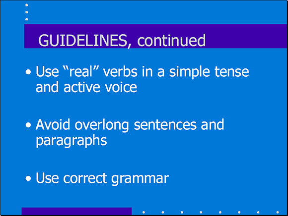 Guidelines, continued - Slide 13