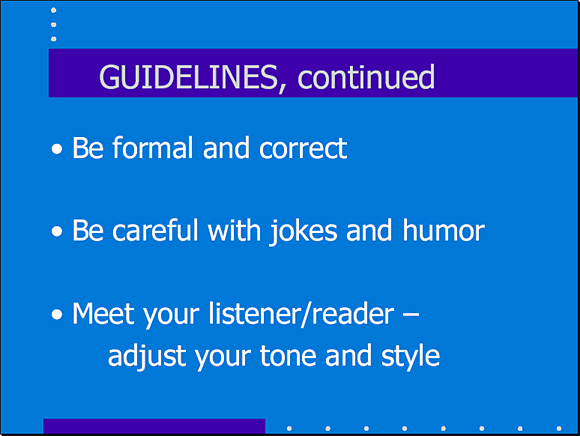 Guidelines, continued - Slide 14