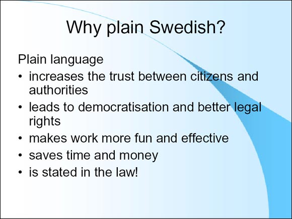 slide 4 graphic - Why Plain Swedish