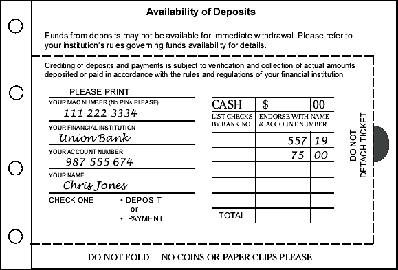 Availability of Deposits