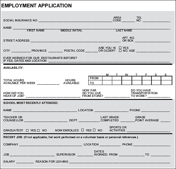 Employment Application
