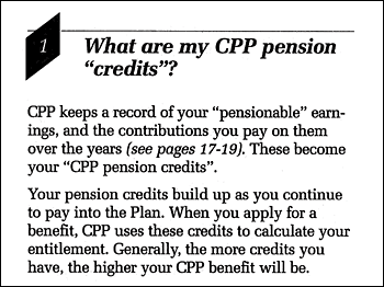 What are my CPP pension "credit"?