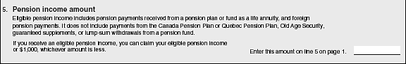 Pension income amount