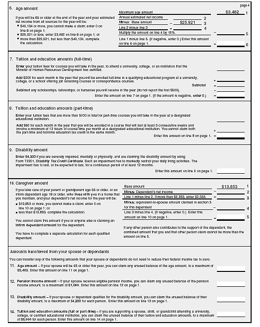 Personal Tax Credits Return form