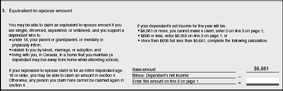 Equivalent-to-Spouse Amount form