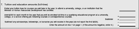 Tuition and Education amounts (full-time)
