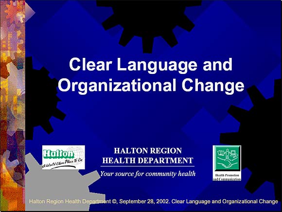 Clear Language and Organizational Change - Slide 1