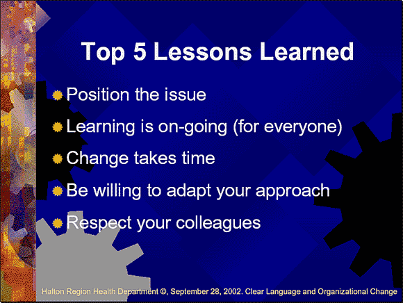 Top 5 Lessons Learned - Slide 11