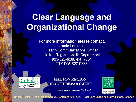 Clear Language and Organizational Change - Slide 12