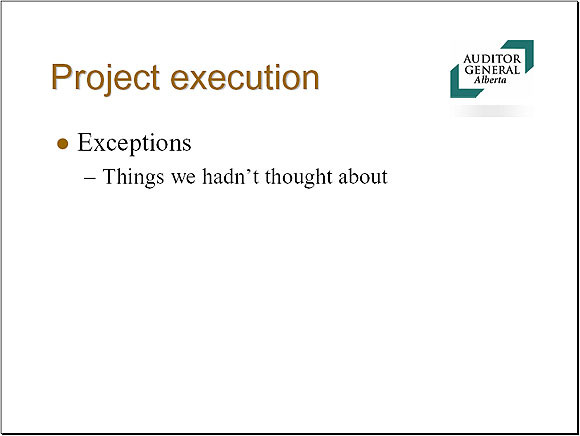 Project execution - Slide 9