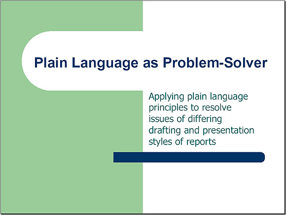 Plain Language as Problem-Solver - Slide 2