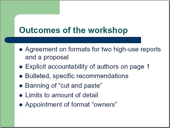 Outcomes of the workshops - Slide 7