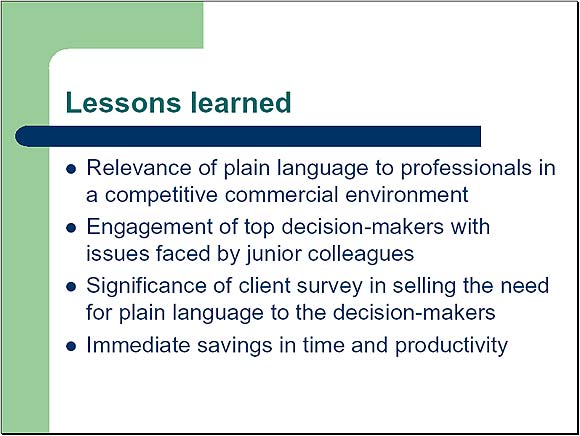 Lessons learned - Slide 9