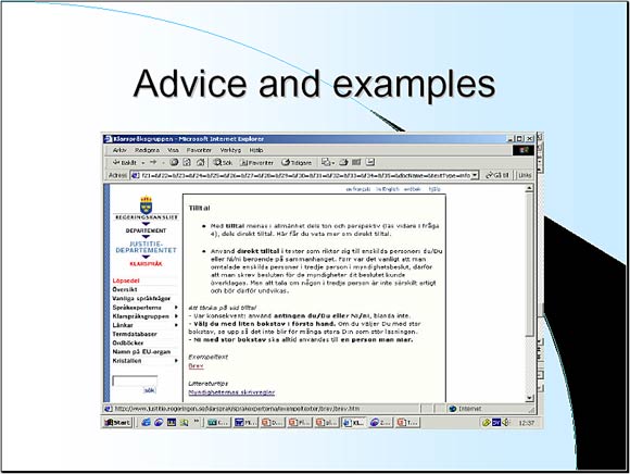 Advice and examples - Slide 10