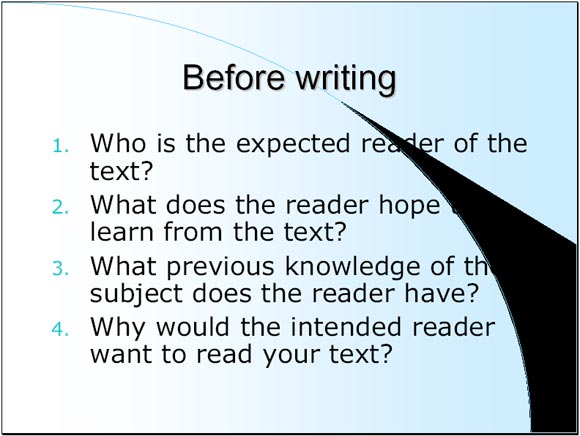 Before writing - Slide 3