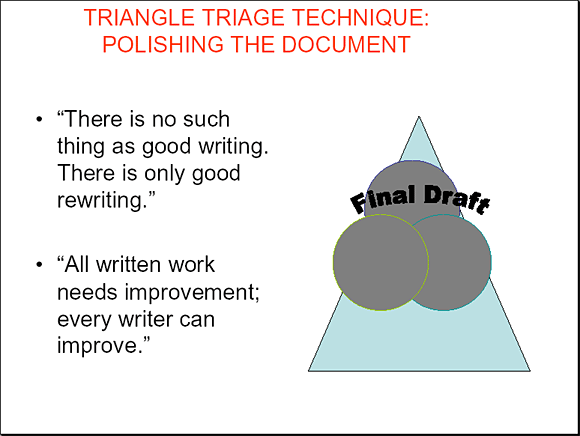 Triangle Triage Technique: Polishing the Document - Slide 19