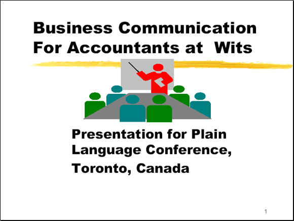 Business Communication For Accountants at Wits - Slide 1