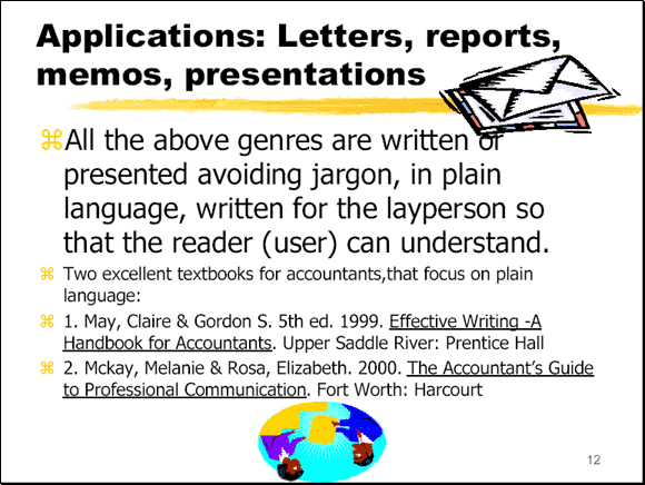 Applications: Letters, reports, memos, presentations - Slide 12