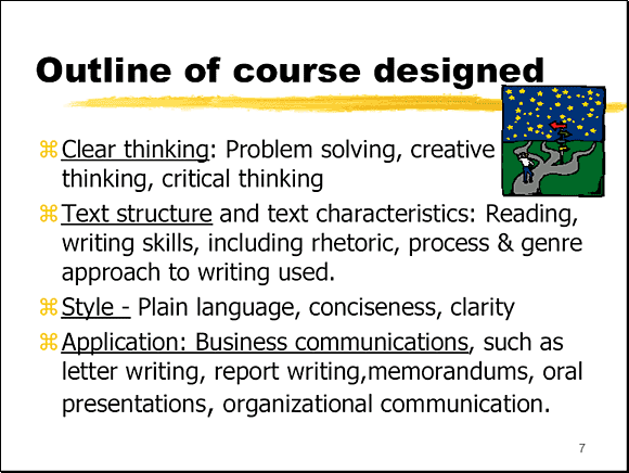 Outline of course designed - Slide 7
